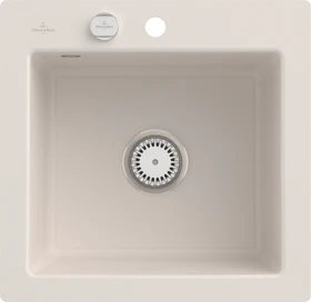 Villeroy & Boch Subway 50 S flat flächenbündig Becken mittig mit Ablauffernbedienung crema