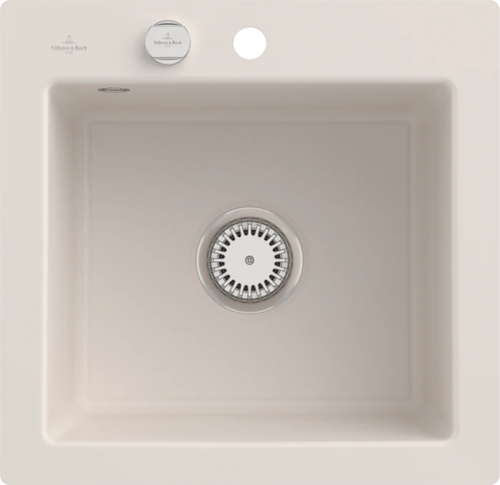 Villeroy & Boch Subway 50 S flat flächenbündig Becken mittig mit Ablauffernbedienung crema