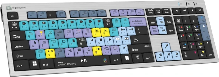 LogicKeyboard DaVinci Resolve PC Silver Slim Line, USB, UK