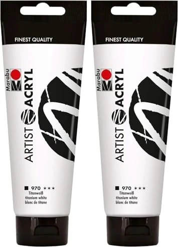 Marabu Artist Acryl Acrylfarbe, titanweiß, 120ml