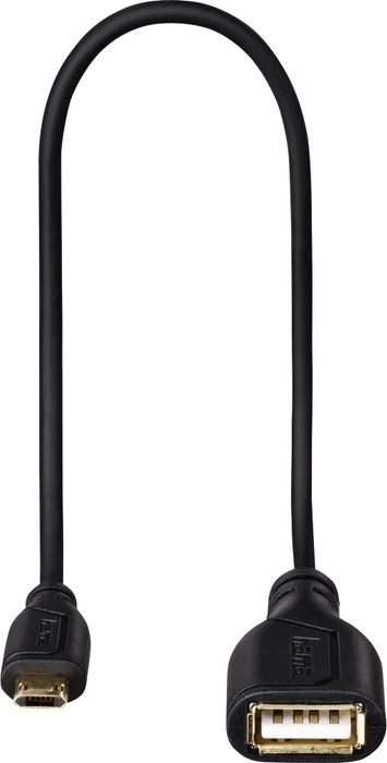 Hama Micro-USB-OTG-Adapterkabel Flexi-Slim, 0.15m, schwarz