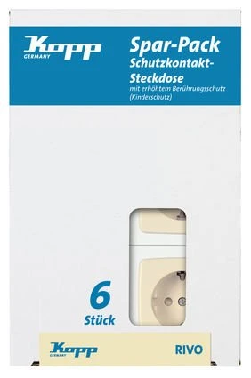 Kopp Rivo Profi-Pack: 6 Steckdose, cremeweiß