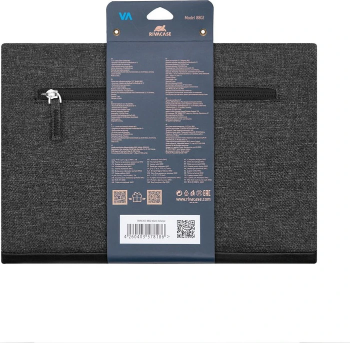 RivaCase Lantau 8802 Notebook Sleeve für MacBook Air/Pro 13" Black Melange