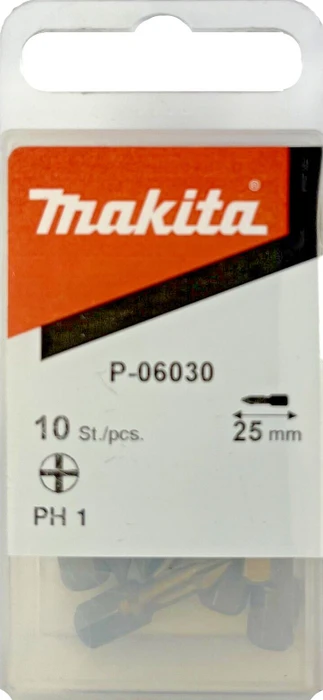Makita Kreuzschlitz Bit 1/4", PH1x25mm, 10 Stück