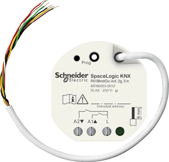 Schneider Electric SpaceLogic KNX Jalousie-/Schaltaktor mit Binäreingang 2-fach, Unterputz