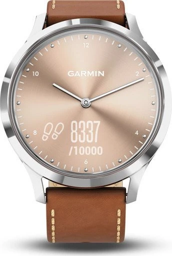 Garmin vivomove HR Premium Aktivitäts-Tracker edelstahl/braun