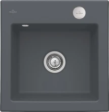 Villeroy & Boch Subway 50 S Einbau Becken mittig mit Ablauffernbedienung graphite