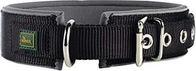 Hunter Neopren Reflect Hundehalsband, Nylon, Neopren gepolstert, reflektierend, 50 (M), Halsumfang: 39 - 46cm, schwarz