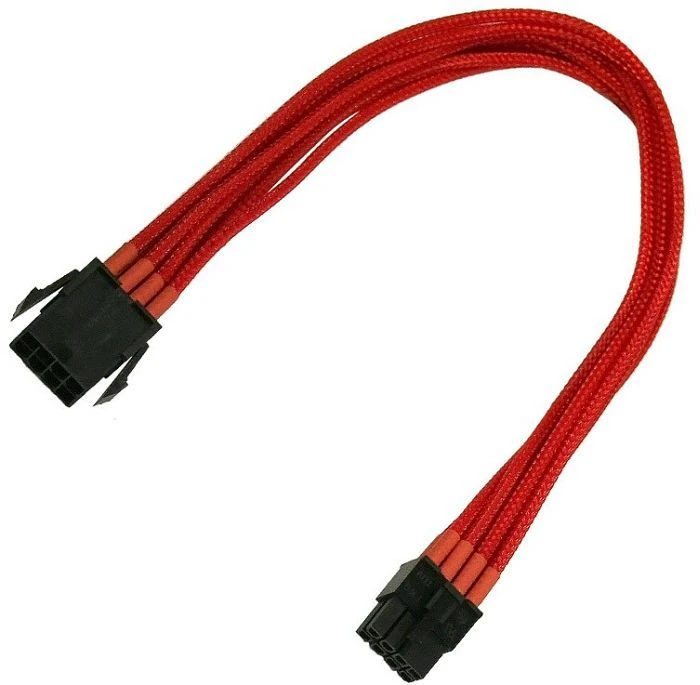 Nanoxia 8-Pin PCIe Verlängerung 30cm, sleeved rot