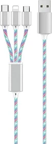 2GO 3in1 USB LED Kabel 1m blau