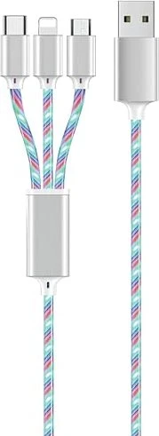 2GO 3in1 USB LED Kabel 1m blau