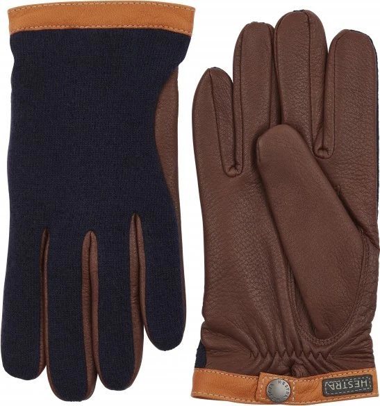 Hestra Deerskin Wool Tricot Handschuhe navy/chocolate