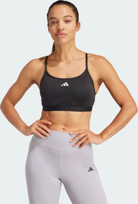 adidas Aeroreact Training 3-Streifen Sport-BH schwarz (Damen)