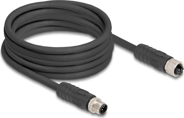DeLOCK M12 Kabel Stecker zu Buchse L-kodiert, 5m