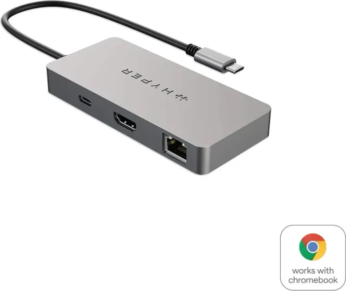Hyper HyperDrive 5-Port USB-C Hub, silber, USB-C 3.0 [Stecker]