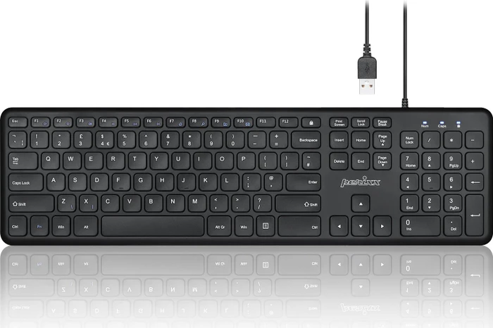 Perixx Periboard-210, schwarz, USB, UK