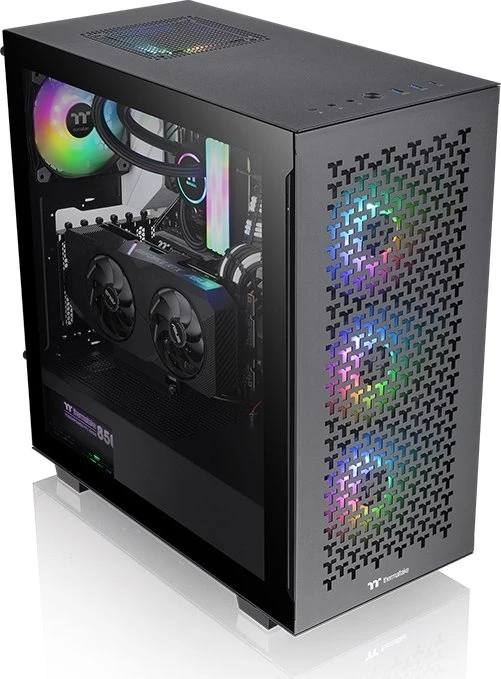 Thermaltake V350 TG ARGB Air, schwarz, Glasfenster