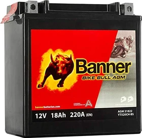 Banner Bike Bull AGM Pro 518 22 YTX20CH-BS