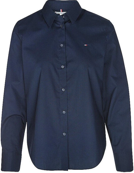 Tommy Hilfiger Regular Fit Flag-Stickerei Hemd langarm nos navy blue (Damen)