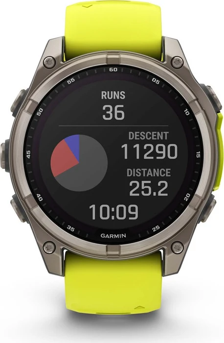 Garmin Fenix 8 47mm Sapphire Solar titanium/amp yellow-graphite