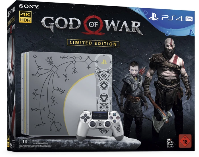 Sony PlayStation 4 Pro - 1TB God of War Limited Edition Bundle silber