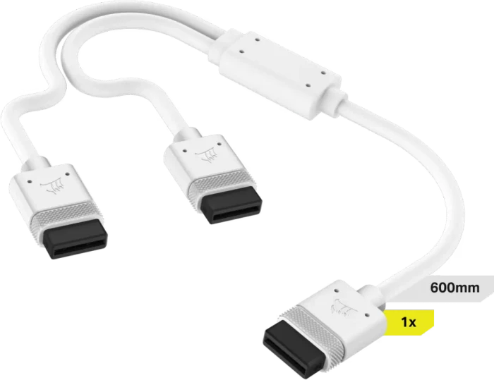 Corsair iCUE LINK auf 2x iCUE LINK Verteiler, 60cm, weiß