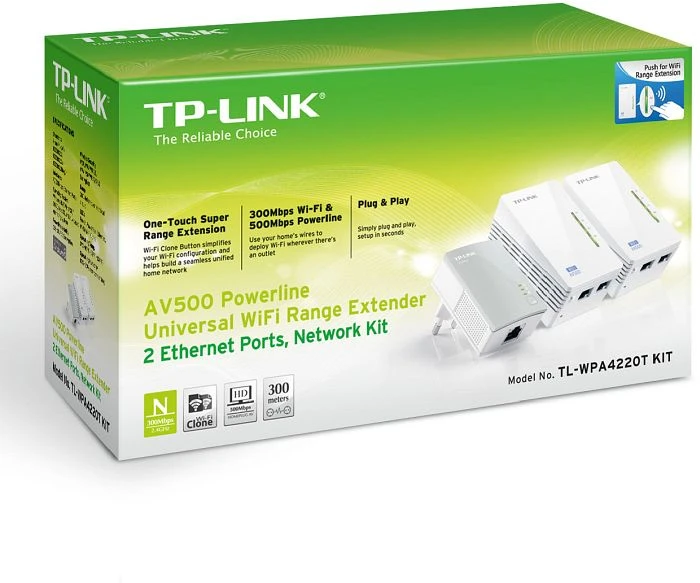 TP-Link AV500 Powerline Extender Triple Kit, 2x Router und Powerline-Adapter Set, 3er-Bundle