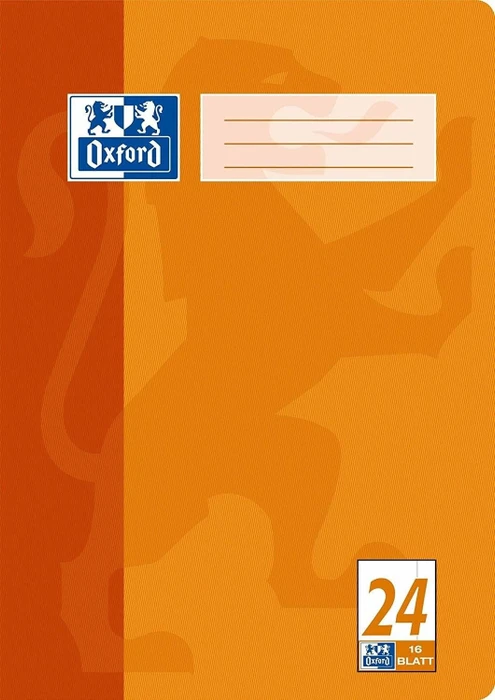 Oxford Schulheft, A4, Lineatur 24, orange, 16 Blatt