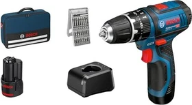 Bosch Professional GSB 12V-15 Akku-Schlagbohrschrauber inkl. Tasche + 2 Akkus 2.0Ah + Zubehör