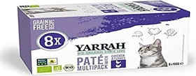 Yarrah Organic Cat Food Pâté with Chicken and Turkey, 800g (8x 100g)