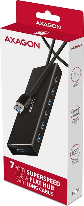 Axagon USB-Hub, 7x USB-A 3.0, USB-A 3.0 [Stecker]