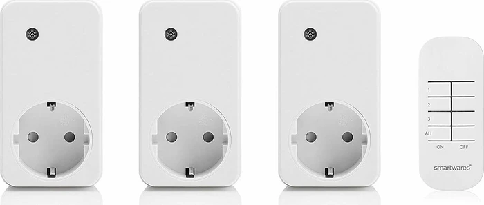 Smartwares SmarthomeBasic SH4-99552 weiß, Funk-Steckdose, 3er Funksteckdosen-Set mit Fernbedienung