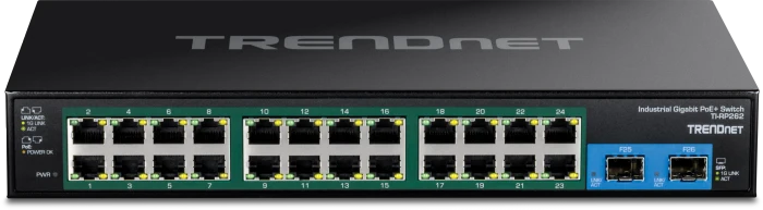 TRENDnet TI Hardened Industrial Rackmount Gigabit Managed Switch, 24x RJ-45, 2x SFP, 685W PoE+