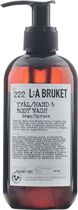 L:A Bruket No 222 Spruce Hand & Body Wash, 240ml