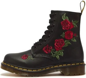 Dr. Martens 1460 Vonda Floral Rose Leather Lace Up Boots schwarz (Damen)
