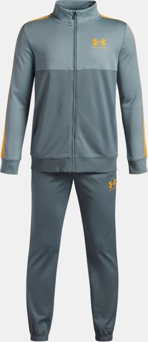 Under Armour Rival Colorblock Trainingsanzug jasper blue/serpentine/squad orange (Junior)
