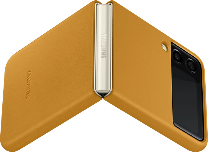 Samsung Leather Cover für Galaxy Z Flip 3 Mustard