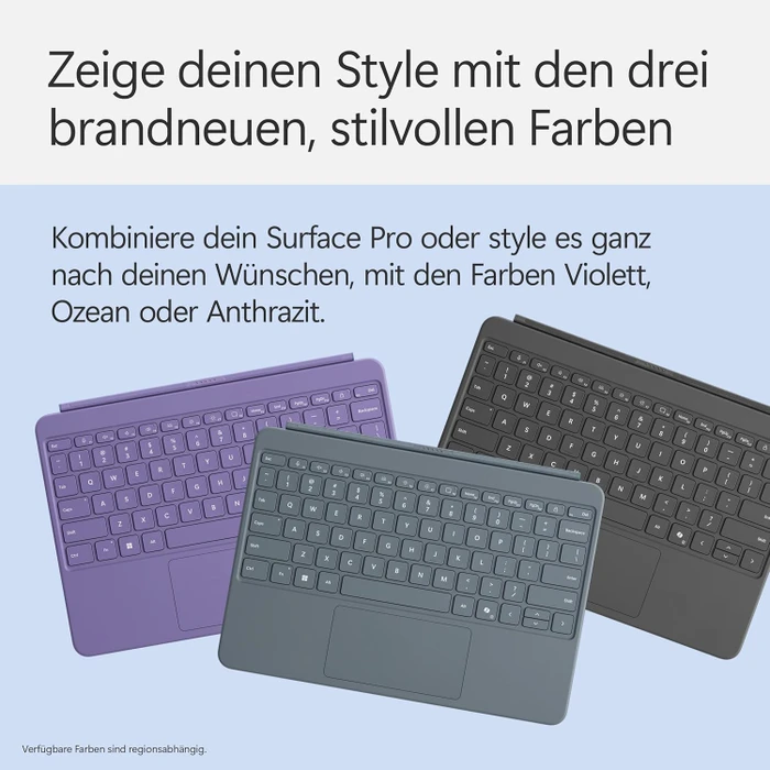 Microsoft Surface Pro 12" Keyboard mit Copilot-Taste, Ozean, DE
