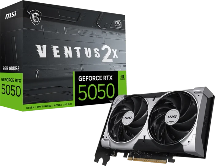 MSI GeForce RTX 5050 8G VENTUS 2X OC, G5050-8V2C, 8GB GDDR6, HDMI, 3x DP