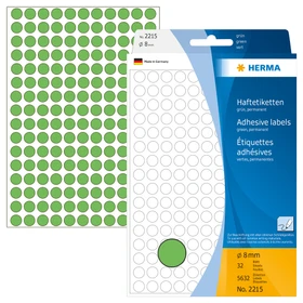 Herma Markierungspunkte 8mm grün, 32 Blatt