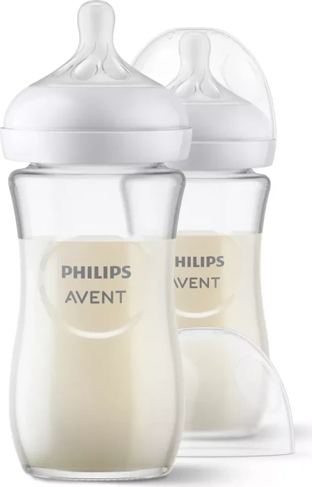 Philips Avent SCY933/02 Natural Response Glas Trinkflasche, 240ml, 2 Stück