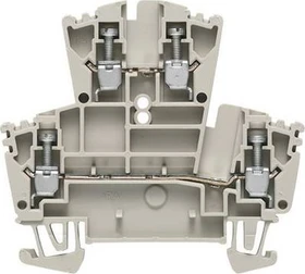 Weidmüller WDK 2.5 Mehrstock-Reihenklemme, Schraubanschluss, dunkelbeige, 2.5 mm², 400 V, Anzahl Anschlüsse: 4, Anzahl der Etagen: 2, TS 35, V-0