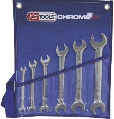 KS Tools CHROMEplus Doppelmaulschlüssel zöllig Schraubenschlüsselsatz, 6-tlg.