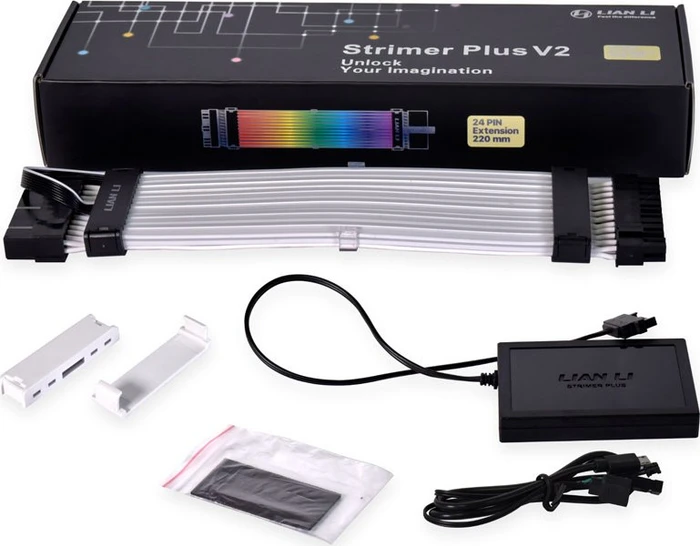 Lian Li Strimer Plus V2, 24-Pin ATX Verlängerungskabel, RGB beleuchtet