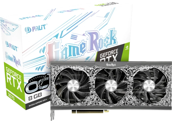 Palit GeForce RTX 3070 GameRock OC V1 (LHR), 8GB GDDR6, HDMI, 3x DP
