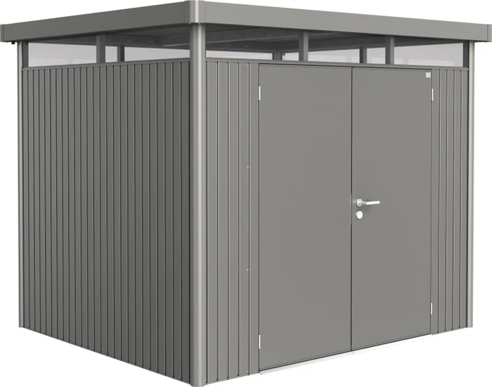 Biohort HighLine H3 Gerätehaus mit Doppeltür quarzgrau-metallic