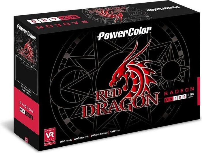 PowerColor Red Dragon Radeon RX 480, 8GB GDDR5, DVI, HDMI, 3x DP