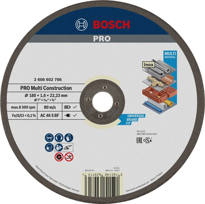 Bosch Professional ACS46VBF Mehrzweck Trennscheibe, 180x1.6x22.23mm, 1 Stück