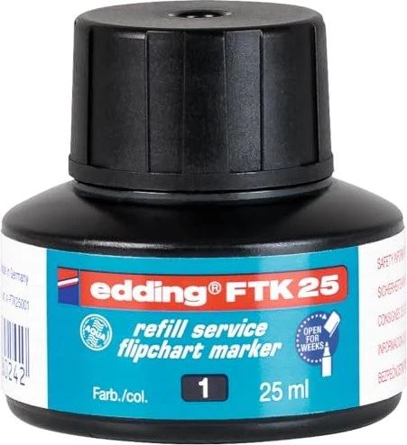 edding FTK25 Flipchartmarker Tintenflasche schwarz, 25ml