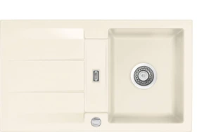 systemceram Genea 87 Einbau Becken reversibel mit Ablauffernbedienung magnolie